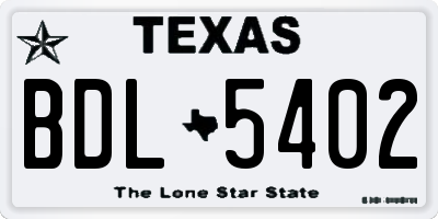 TX license plate BDL5402