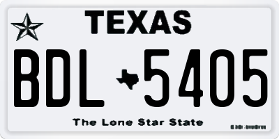 TX license plate BDL5405