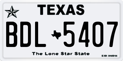 TX license plate BDL5407