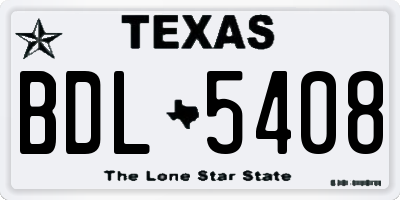 TX license plate BDL5408