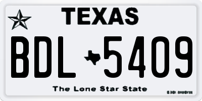 TX license plate BDL5409