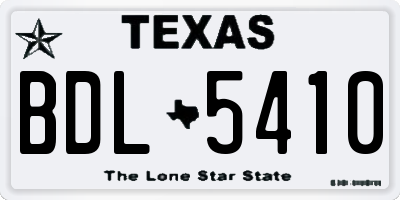 TX license plate BDL5410
