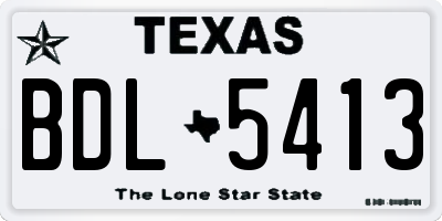 TX license plate BDL5413