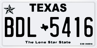 TX license plate BDL5416