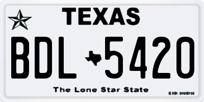 TX license plate BDL5420