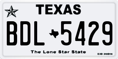 TX license plate BDL5429