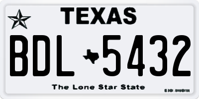 TX license plate BDL5432