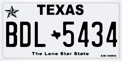 TX license plate BDL5434