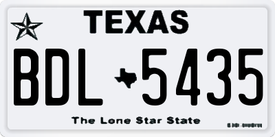 TX license plate BDL5435