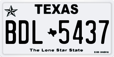TX license plate BDL5437