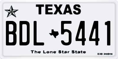 TX license plate BDL5441