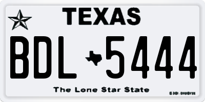 TX license plate BDL5444