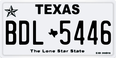 TX license plate BDL5446