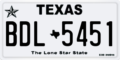 TX license plate BDL5451