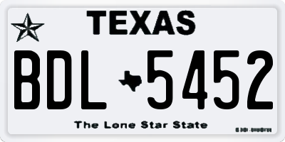 TX license plate BDL5452