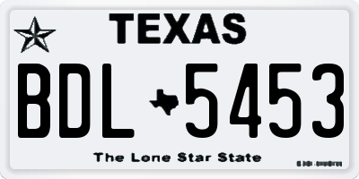 TX license plate BDL5453