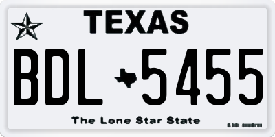TX license plate BDL5455