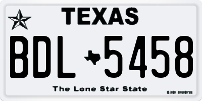 TX license plate BDL5458
