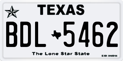 TX license plate BDL5462