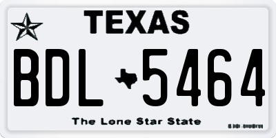 TX license plate BDL5464