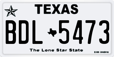 TX license plate BDL5473
