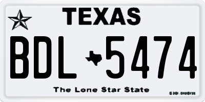 TX license plate BDL5474