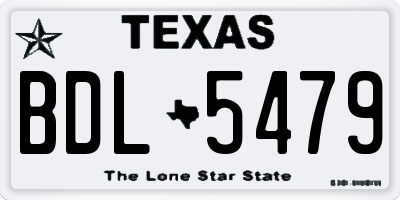 TX license plate BDL5479