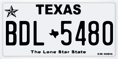 TX license plate BDL5480