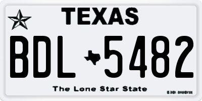 TX license plate BDL5482