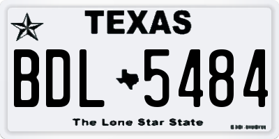 TX license plate BDL5484