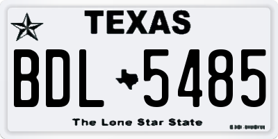 TX license plate BDL5485