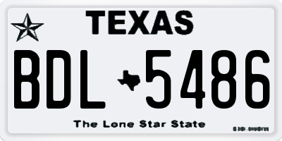 TX license plate BDL5486
