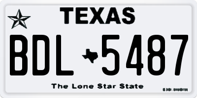 TX license plate BDL5487