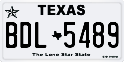TX license plate BDL5489