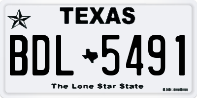TX license plate BDL5491