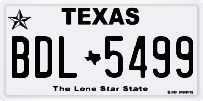 TX license plate BDL5499