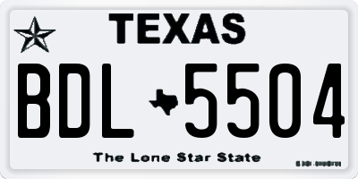 TX license plate BDL5504