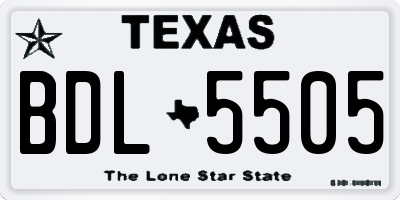 TX license plate BDL5505