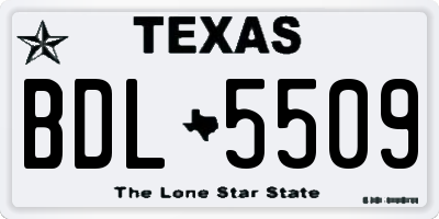 TX license plate BDL5509