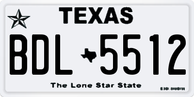 TX license plate BDL5512