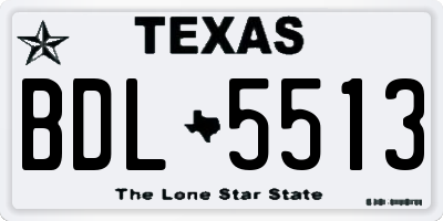 TX license plate BDL5513