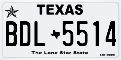 TX license plate BDL5514