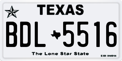 TX license plate BDL5516