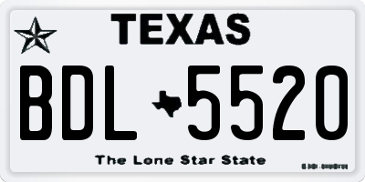 TX license plate BDL5520