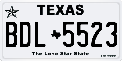 TX license plate BDL5523