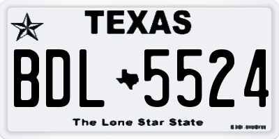 TX license plate BDL5524