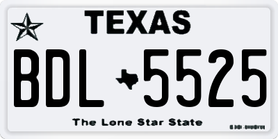 TX license plate BDL5525