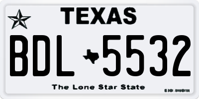 TX license plate BDL5532