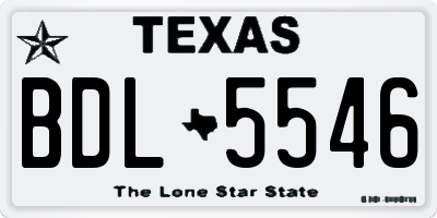 TX license plate BDL5546