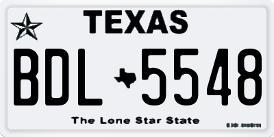 TX license plate BDL5548